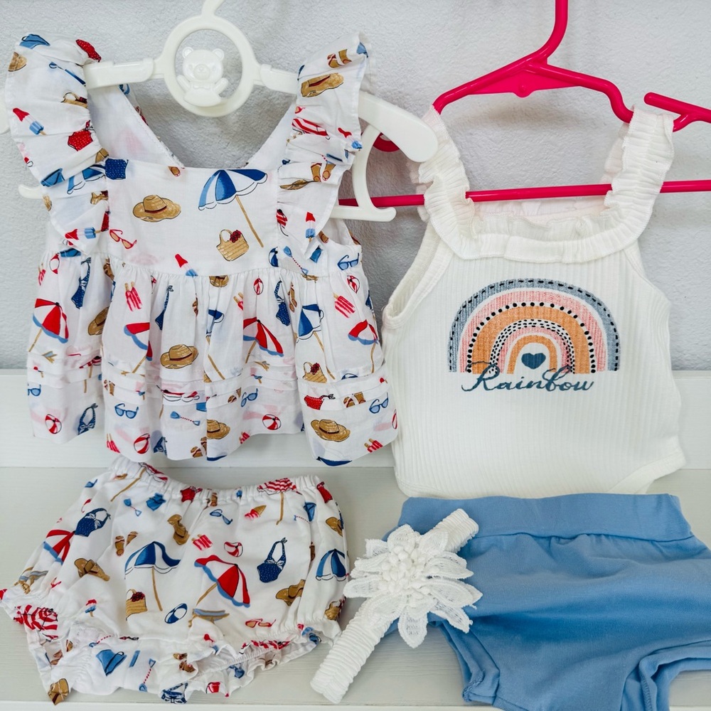 Newborn / 0-3 Months 5 Piece Summer Baby Outfit Set New Never Worn Janie & Jack